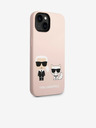 Karl Lagerfeld Karl Lagerfeld MagSafe Съвместим Калъф Течен Силикон Karl and Choupette за iPhone 14 Plus Розов