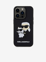 Karl Lagerfeld Karl Lagerfeld 3D Гумен Karl and Choupette Заден Калъф за iPhone 13 Pro Черен