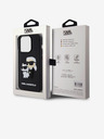 Karl Lagerfeld Karl Lagerfeld 3D Гумен Karl and Choupette Заден Калъф за iPhone 13 Pro Черен