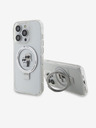 Karl Lagerfeld Karl Lagerfeld Поставка с пръстен Karl and Choupette MagSafe Заден Калъф за iPhone 15 Pro Бял