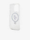 Karl Lagerfeld Karl Lagerfeld Поставка с пръстен Karl and Choupette MagSafe Заден Калъф за iPhone 15 Pro Бял