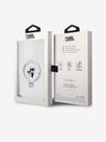 Karl Lagerfeld Karl Lagerfeld Поставка с пръстен Karl and Choupette MagSafe Заден Калъф за iPhone 15 Pro Бял