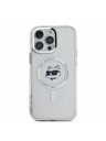 Karl Lagerfeld Karl Lagerfeld IML Choupette Глава Метален Рамка MagSafe Заден Калъф за iPhone 16 Pro Max Прозрачен
