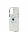 Karl Lagerfeld Karl Lagerfeld IML Choupette Глава Метален Рамка MagSafe Заден Калъф за iPhone 16 Pro Max Прозрачен