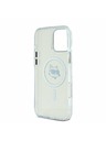 Karl Lagerfeld Karl Lagerfeld IML Choupette Глава Метален Рамка MagSafe Заден Калъф за iPhone 16 Pro Max Прозрачен