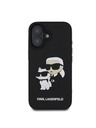 Karl Lagerfeld Karl Lagerfeld 3D Гумен Karl and Choupette Заден Калъф за iPhone 16 Plus Черен