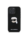 Karl Lagerfeld Karl Lagerfeld Течен Силиконов Karl Head MagSafe Заден Калъф за iPhone 16 Pro Max Черен