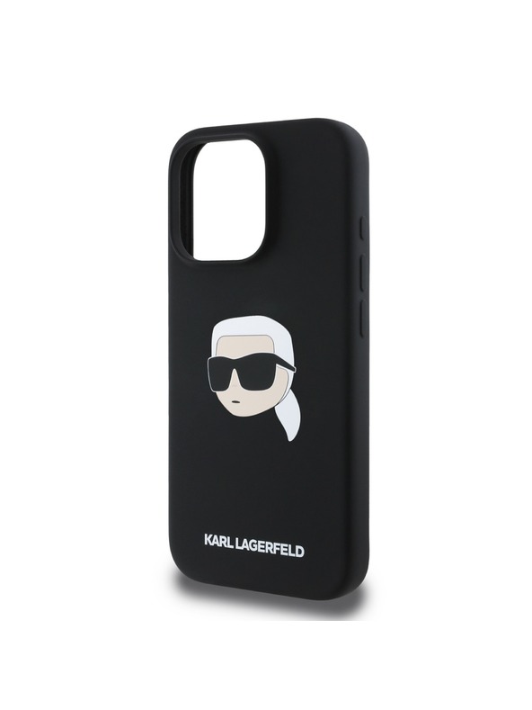 Karl Lagerfeld Karl Lagerfeld Течен Силиконов Karl Head MagSafe Заден Калъф за iPhone 16 Pro Max Черен