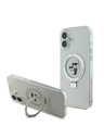 Karl Lagerfeld Karl Lagerfeld Поставка с пръстен Karl and Choupette MagSafe Заден Калъф за iPhone 16 Plus Бял