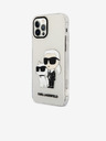 Karl Lagerfeld Karl Lagerfeld IML Блестящ Karl and Choupette NFT Заден Калъф за iPhone 12/12 Pro Прозрачен