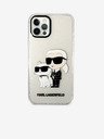 Karl Lagerfeld Karl Lagerfeld IML Блестящ Karl and Choupette NFT Заден Калъф за iPhone 12/12 Pro Прозрачен