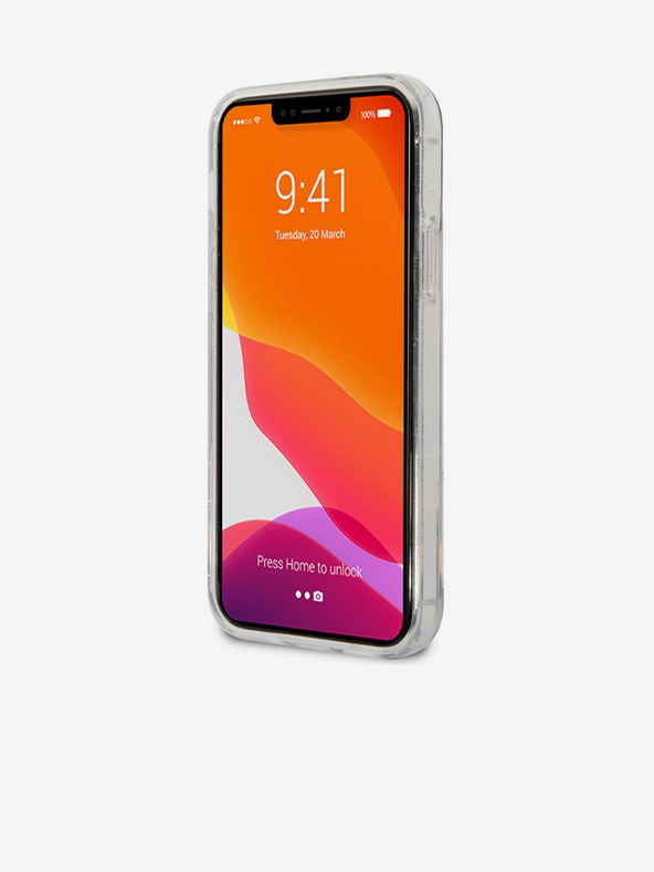 Karl Lagerfeld Karl Lagerfeld IML Блестящ Karl and Choupette NFT Заден Калъф за iPhone 12/12 Pro Прозрачен