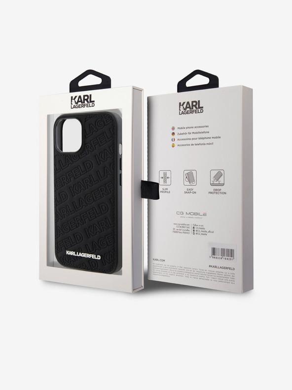 Karl Lagerfeld PU Quilted Pattern Заден Калъф за iPhone 15 Black Karl Lagerfeld