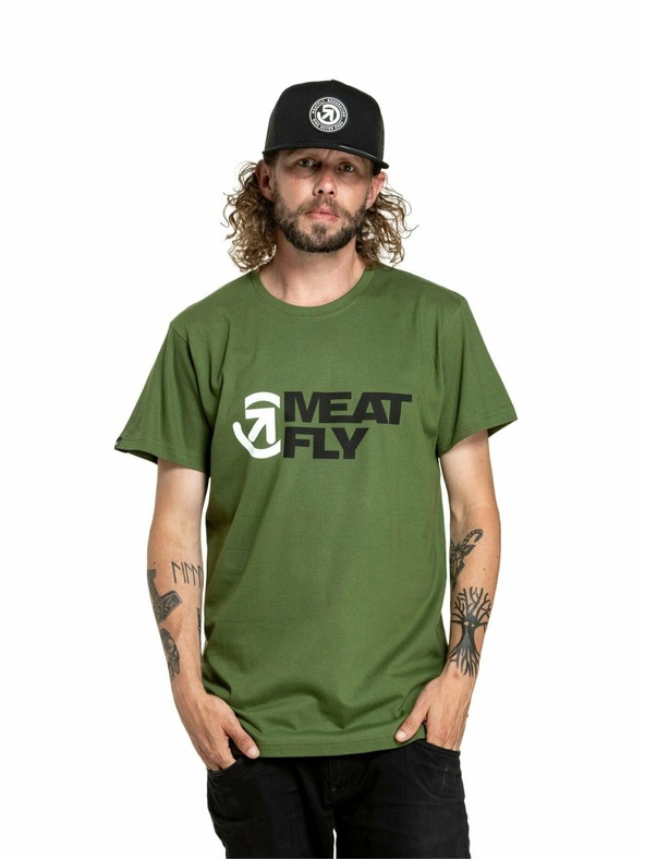 Meatfly Meatfly мъжка тениска Revital Маслинено Зелено | Зелено | Размер