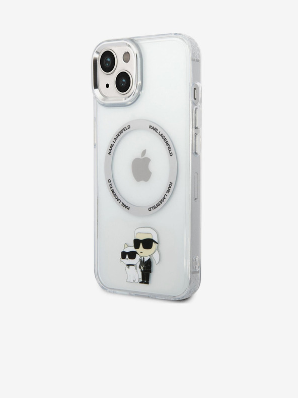 Karl Lagerfeld Karl Lagerfeld IML Karl and Choupette NFT MagSafe Заден Калъф за iPhone 14 Прозрачен