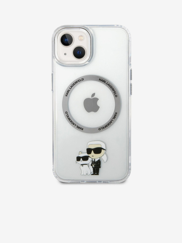 Karl Lagerfeld Karl Lagerfeld IML Karl and Choupette NFT MagSafe Заден Калъф за iPhone 14 Прозрачен