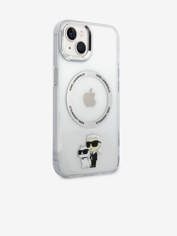 Karl Lagerfeld Karl Lagerfeld IML Karl and Choupette NFT MagSafe Заден Калъф за iPhone 14 Прозрачен