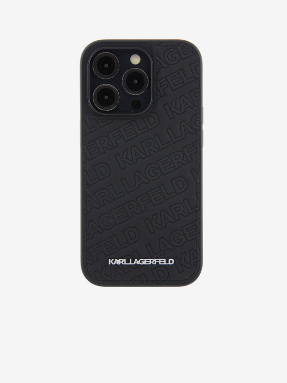 Karl Lagerfeld Karl Lagerfeld PU Стеган Десен Заден Калъф за iPhone 15 Pro Черен