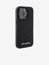 Karl Lagerfeld Karl Lagerfeld PU Стеган Десен Заден Калъф за iPhone 15 Pro Черен