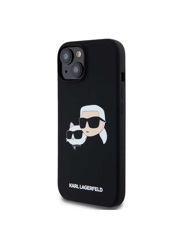 Karl Lagerfeld Течен Силиконов Двоен Глави Magsafe Заден Калъф за iPhone 15 Black Karl Lagerfeld