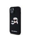 Karl Lagerfeld Течен Силиконов Двоен Глави Magsafe Заден Калъф за iPhone 15 Black Karl Lagerfeld