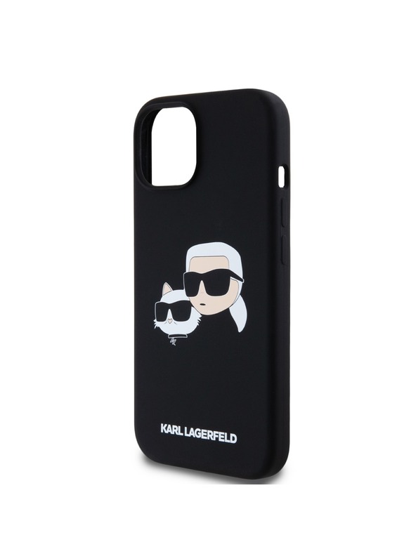 Karl Lagerfeld Течен Силиконов Двоен Глави Magsafe Заден Калъф за iPhone 15 Black Karl Lagerfeld