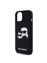 Karl Lagerfeld Течен Силиконов Двоен Глави Magsafe Заден Калъф за iPhone 15 Black Karl Lagerfeld