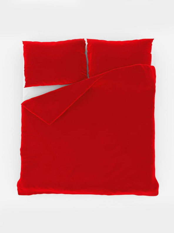 Kvalitex Едноцветно памучно спално бельо 140x200, 70x90cm червено