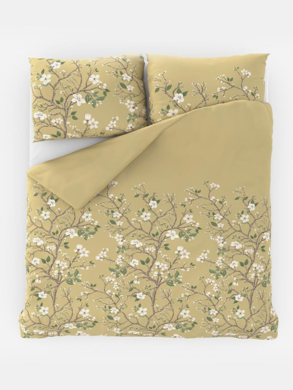 Kvalitex Сатенено френско спално бельо LUXURY COLLECTION 1+2, 220x200, 70x90cm SPRING gold