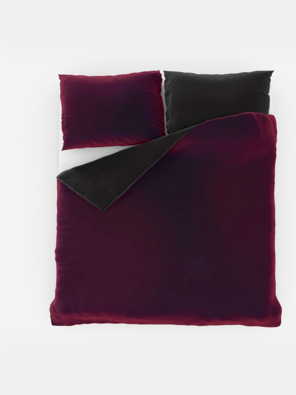 Kvalitex Сатенено френско спално бельо LUXURY COLLECTION 1+2, 240x200, 70x90см бордо / черно Качество