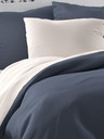 Kvalitex Сатенено френско удължено спално бельо LUXURY COLLECTION 1+2, 240x220, 70x90cm тъмносиво / бяло