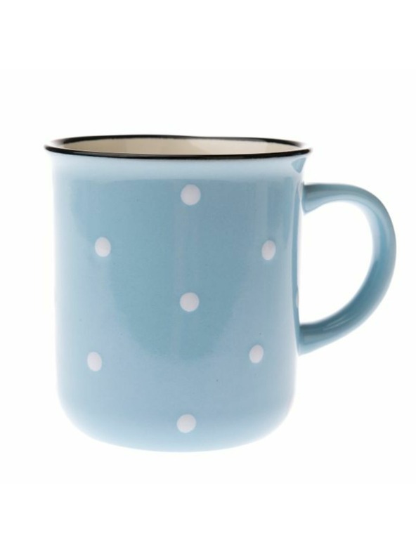 Casa de Engel Керамична чаша - светлосиня на точки, 350мл, 6/36