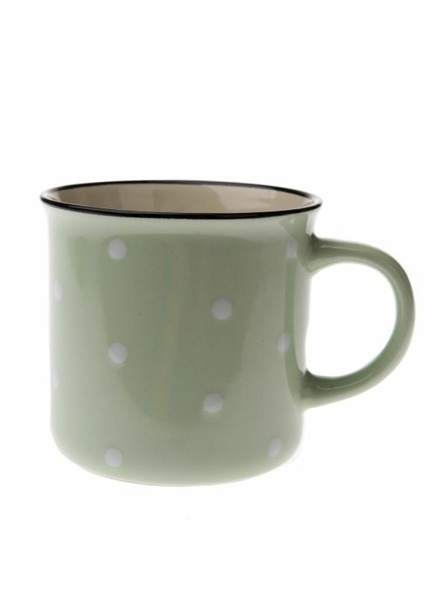 Casa de Engel Керамична чаша - светлозелена с точки, 470мл, 6/24
