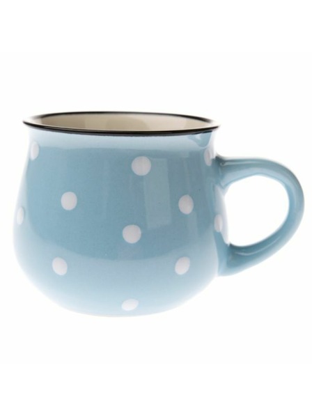 Casa de Engel Керамична чаша - светлосиня с точки, 230мл, 12/48