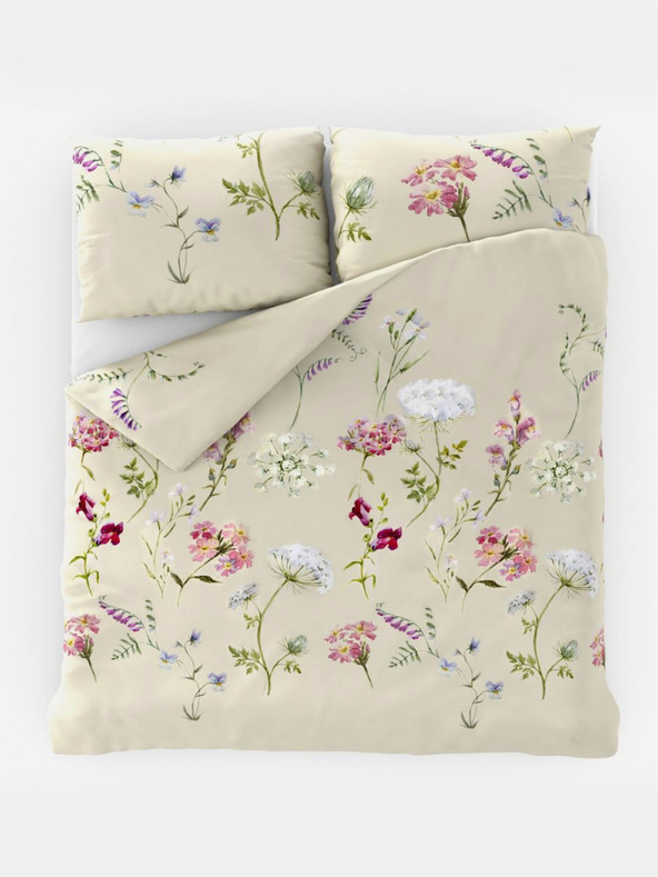 Kvalitex Френско памучно спално бельо DELUX 220x200, 70x90cm BOTANICA крем