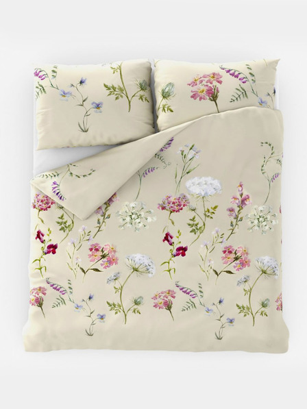 Kvalitex Френско памучно спално бельо DELUX 220x200, 70x90cm BOTANICA крем