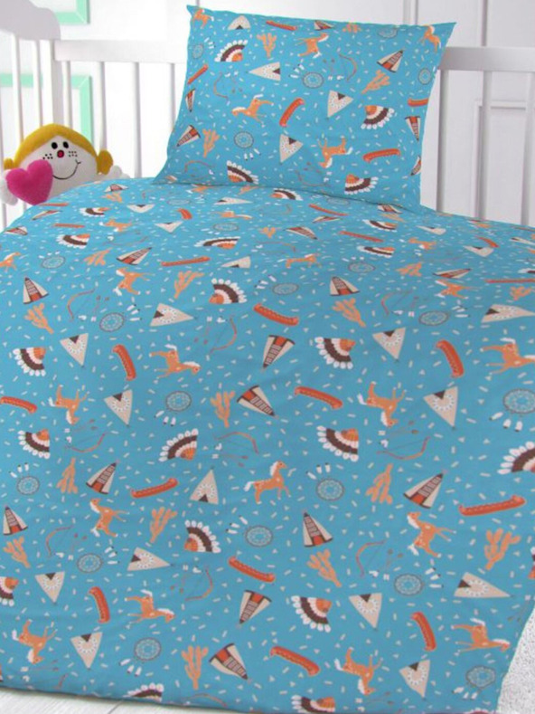 Kvalitex Памучно спално бельо за детско легло Indian Village