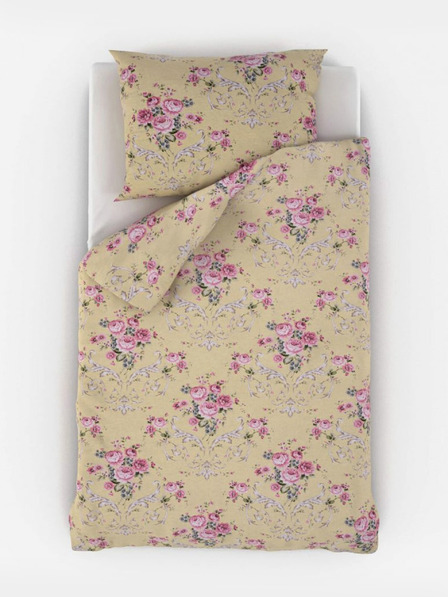 Kvalitex Френско памучно спално бельо PROVENCE COLLECTION 240x200, 70x90cm CLER жълто