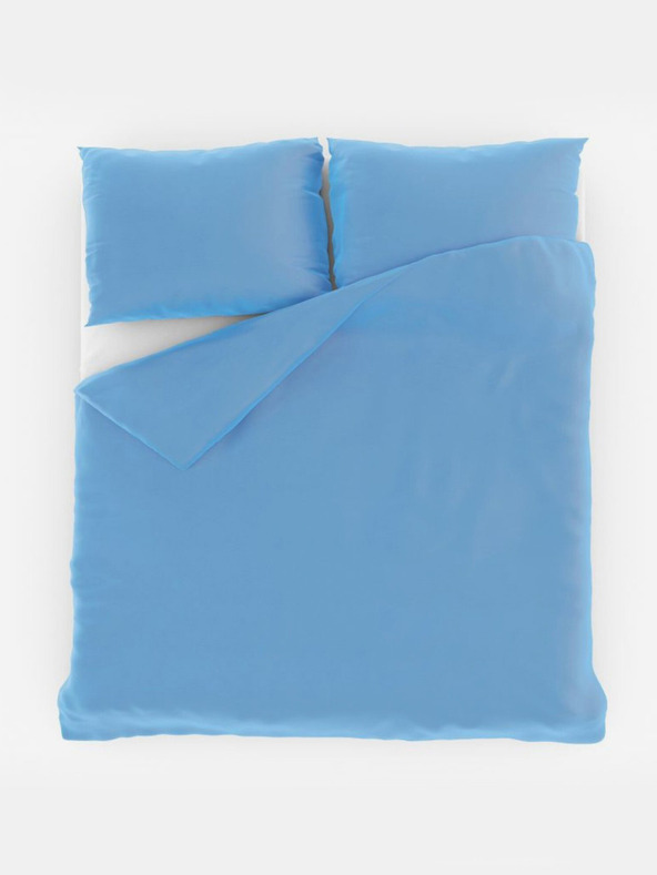 Kvalitex Френско едноцветно памучно спално бельо 200x200, 70x90cm синьо
