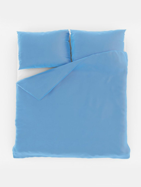 Kvalitex Френско едноцветно памучно спално бельо 200x200, 70x90cm синьо