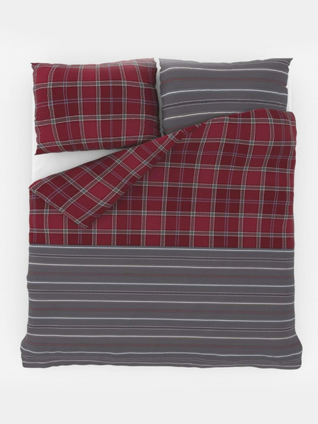 Kvalitex Класическо памучно спално бельо DELUX 140x200, 70x90cm CAMPUS сиво