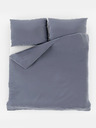 Kvalitex Френско сатенено спално бельо с ивици 1+2, 240x200, 70x90cm Тъмно сиво