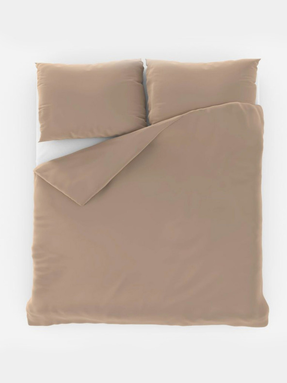 Kvalitex Едноцветно памучно спално бельо 140x200, 70x90cm бежово Kvalitex