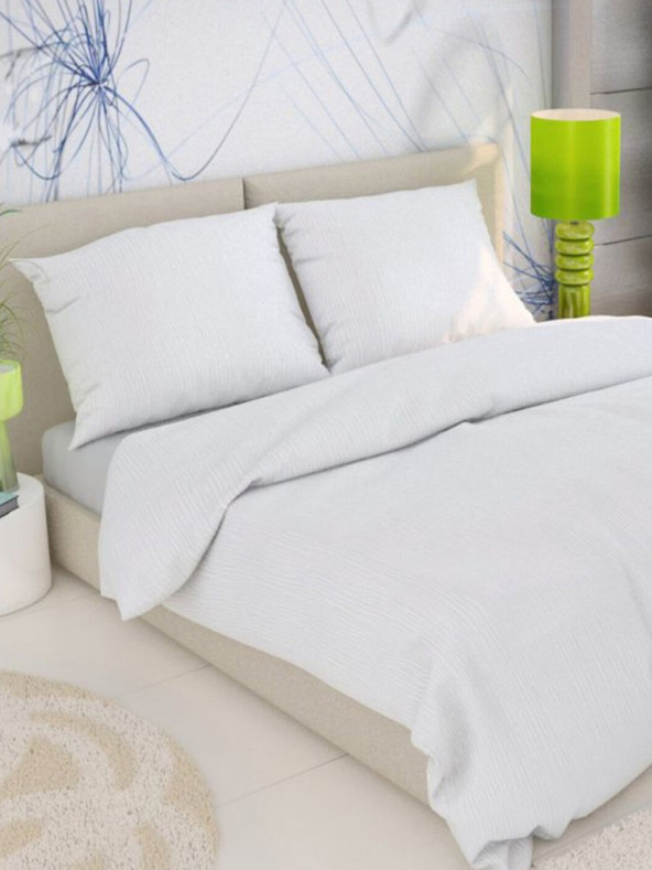 Kvalitex Френско креп спално бельо 220x200, 70x90cm бяло Kvalitex