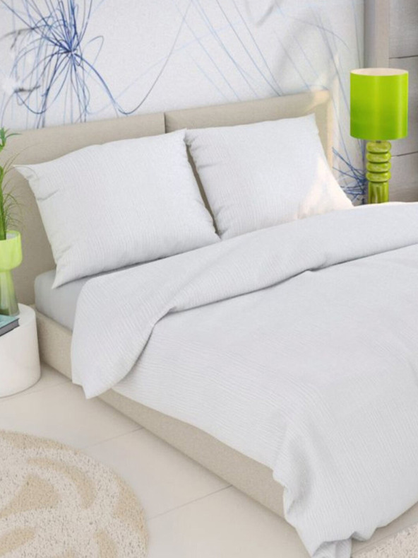 Kvalitex Френско крепирано спално бельо 240x200, 70x90cm бяло Kvalitex