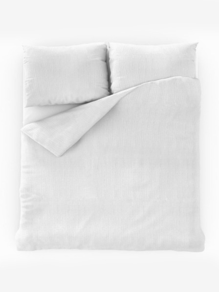 Kvalitex Френско крепирано спално бельо 240x200, 70x90cm бяло Kvalitex