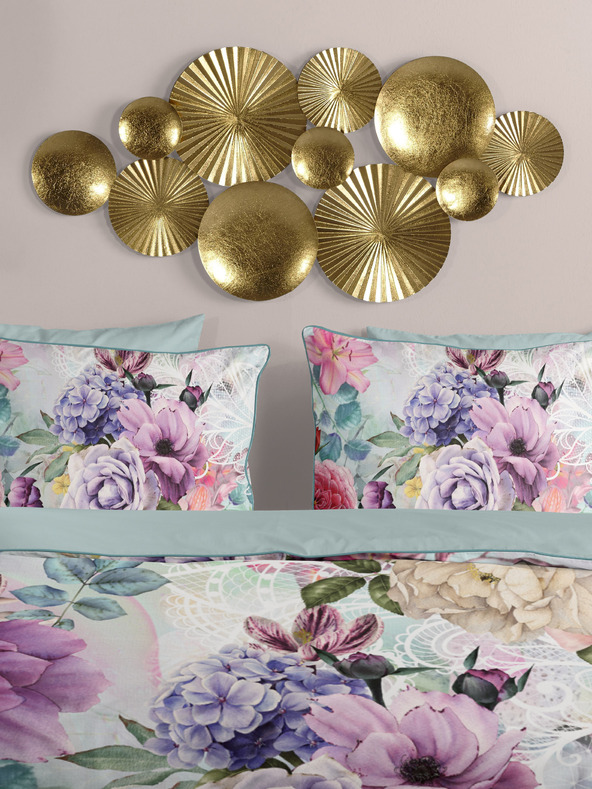 Descanso Розово и зелено сатенено спално бельо Descanso 140 x 220 cm