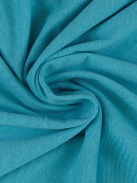 Kvalitex Джърси чаршаф за двойно легло 220х200см тюркоаз