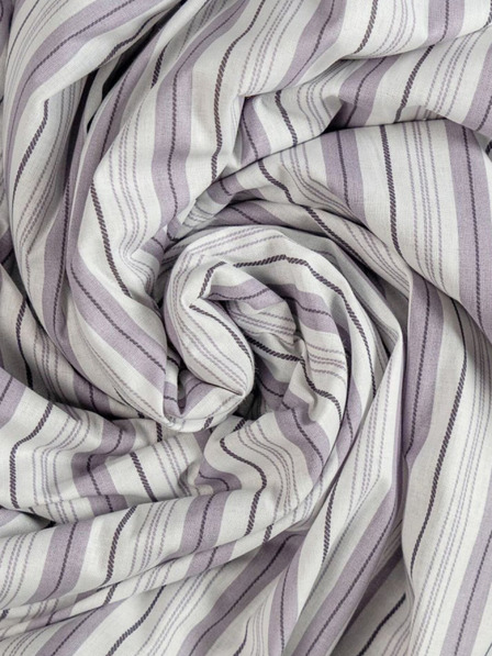 Kvalitex Памучен чаршаф за опъване 120x200cm лилаво райе Kvalitex