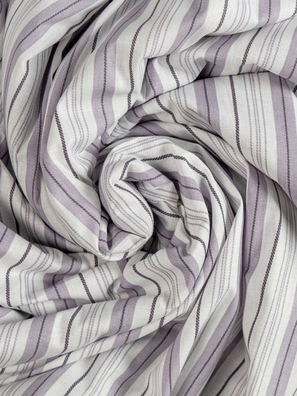 Kvalitex Памучен чаршаф за опъване 120x200cm лилаво райе Kvalitex